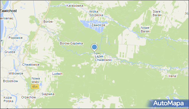 mapa Łążek Chwałowski, Łążek Chwałowski na mapie Targeo